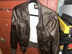 Ashley Zi International Boys Leather Jacket Brown - Medium - Picture 1 of 4