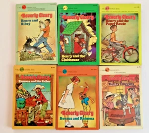 Beverly Cleary Lot 6 Vintage Dell Yearling Paperback Books Henry Ribsy Ramona - Picture 1 of 14