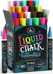 LANA & LUCA Liquid Chalk Markers for Blackboards - Bold Color Dry Erase Marke... - Picture 1 of 7