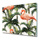Glass Chopping Board Flamingo Tropical Palm Flamingo Exotic Paradise 60x52