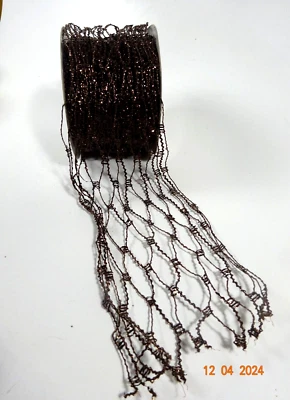 New Christmas Gold Copper Brown 10 Yards Wired Edge Ribbons 2.5”W - Image 1 of 4