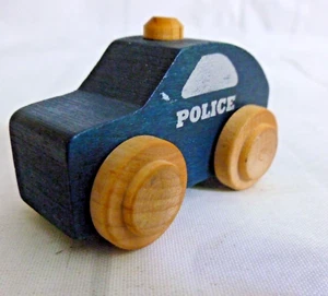 Maple Landmark Woodcraft - Police Car - Rare Lead Front Pull Car - Picture 1 of 11