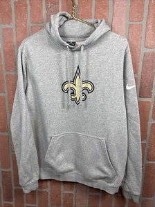 New Orleans Saints Nike Hoodie Mens Medium Pullover Center Logo Sweatshirt Grey - Picture 1 of 7