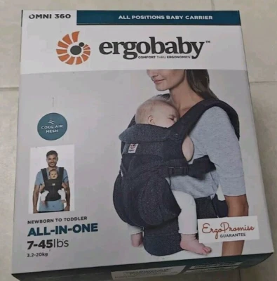 Portabebés Todo en Uno Ergobaby Omni 360 Ligeramente Usado - Tweed Azul - Malla de Aire Frío Foto 1 de 4
