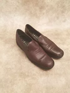 Amalfi Italy Womens Pillow Size 8 2A Brown Leather Slip On 1.5" Wedge Heel... - Picture 1 of 12
