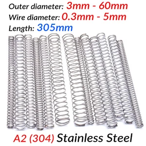 0.3-5mm 304 Stainles Steel Compression Spring Pressure Small Spring Length 305mm - Picture 1 of 7