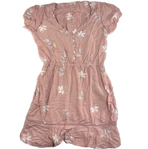 Faherty Floral Sundress Pink Rayon Short Sleeve Stretch Pullover Summer Dress SM - Picture 1 of 10
