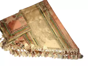 CROSCILL TULANE KENSINGTON BOSTON FRINGED CINNAMON GREEN ASCOT VALANCE 39X22 - Picture 1 of 9
