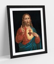 HEART OF JESUS RELIGIOUS HOME DECOR FRAMED WALL ART POSTER PAPER PRINT 4 SIZES