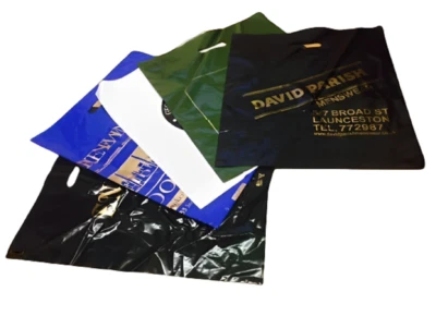 Plastic Patch Handle Carrier Bags for Fashion Shopping 12 x 15 x 3 in - 10 Kg - Image 1 of 3