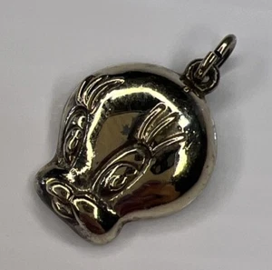 Warner Bros 1994 925 Sterling Silver Gold Plate Retro Charm Pendant Tweety Bird - Picture 1 of 8