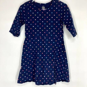 Faded Glory dunkelblau gepunktet L/S Kleid Kinder Jugend Größe XL - Bild 1 von 6