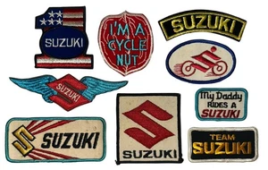 Vintage SUZUKI Motorcycle Patches Lot (10) 1970s 80s Team Logo Wing Shield Arc - Picture 1 of 6