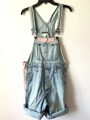 Pantalones Cortos De Colección Esprit Rosa Rayas Denim M/L | Mono Jean Ajustable Años 90 Y2K Foto 1 de 4