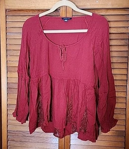 American Eagle - Grande - Blusa Roja - Manga Larga  - Imagen 1 de 7