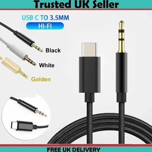 Braided Aux USB Type-C to 3.5mm Jack Car Stereo Audio Adapter Lead For All Phone - Picture 1 of 18