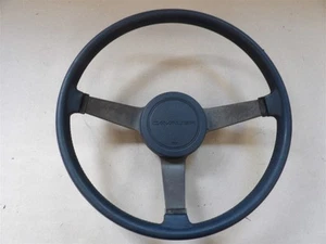 Chevy Cavalier 3 spoke Steering Wheel 1985-1990 Blue w/ horn button Leather Look - Picture 1 of 6