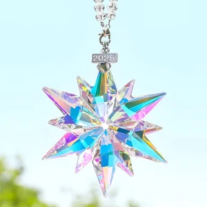 Colgante Coche Decoración Colorido Cristal Transparente Copos de Nieve Adornos Colgantes - Imagen 1 de 12