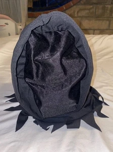 Spooky Black Mesh Full Face Mask Grim Reaper Hood Halloween Costume Accessory - Picture 1 of 8