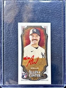 Austin Wells Allen & Ginter Mini RC Auto Red Ink #8/10 New York Yankees *READ* - Picture 1 of 4