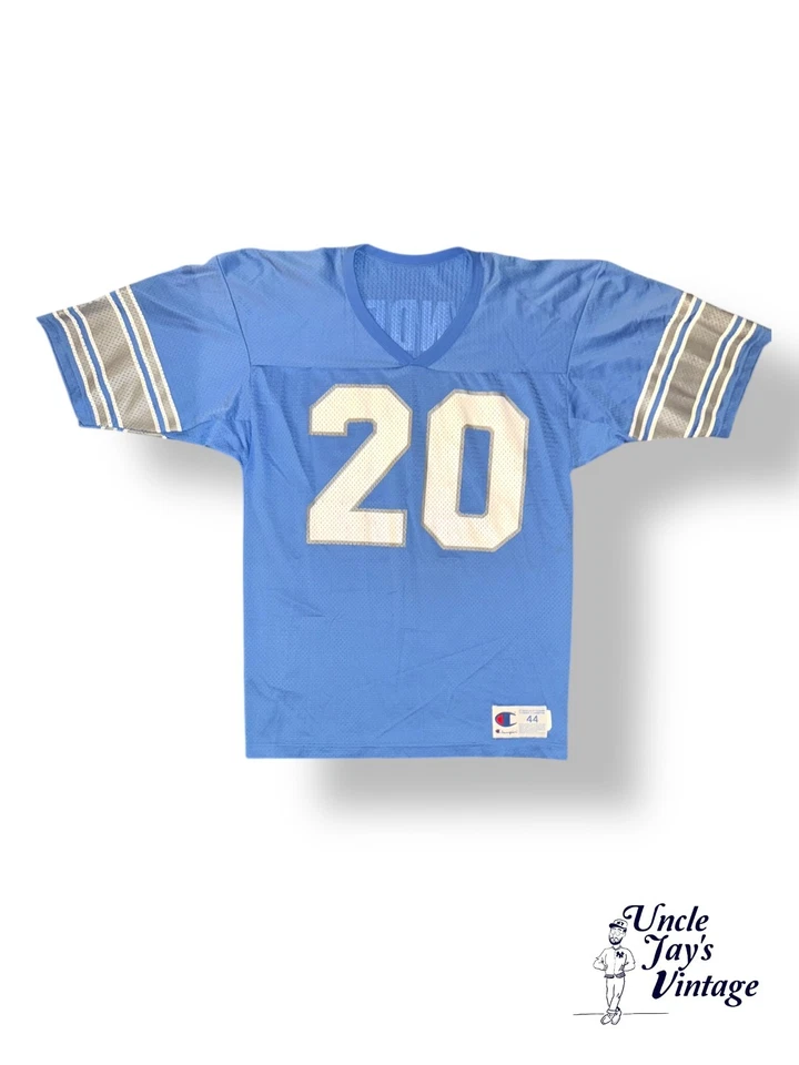 老式 90 年代 Barry Sanders 底特律狮子会冠军足球球衣 XL — 第 1/4 张图片