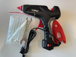 TOPEX Heavy Duty 100W Hot Melt Glue Gun Electric Heating Craft & 5 Glue Sticks - Picture 1 of 2