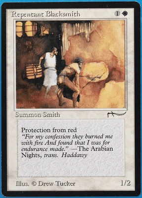 Repentant Blacksmith Arabian Nights NM White Rare MTG CARD (ID# 506737) ABUGames - Image 1 of 2