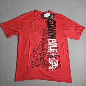 NWT Southpole Shirt Men's XL Red Short Sleeve Big Logo Street Graffiti Cotton - Picture 1 of 15