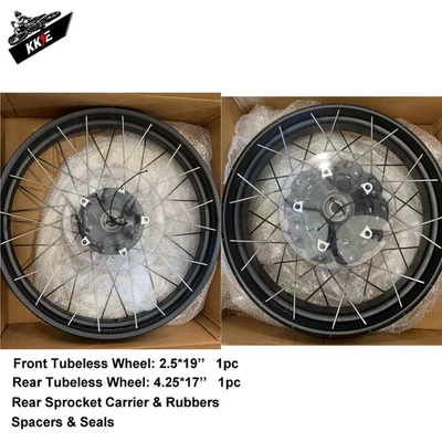 Ruedas tubeless VMX 2,5*19 y 4,25*17"" aptas para llanta negra Yamaha Tenere 700 2019-2025 Foto 1 de 4