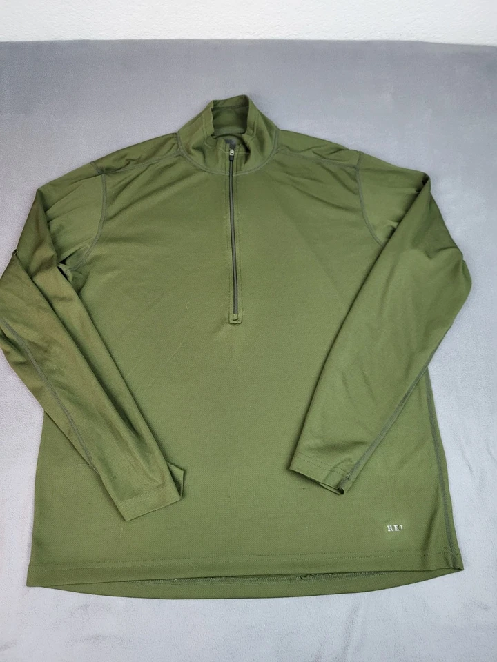 Camisa Capa Base REI Cooperativa Media Cremallera Para Hombres Grande Verde Ligera Elastizada Exterior Foto 1 de 4