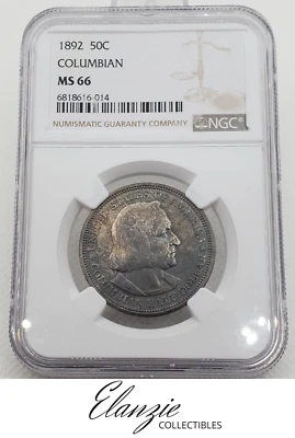 1892 Columbian Half Dollar World's Columbian Exposition Chicago NGC MS66 - Image 1 of 4