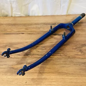 Vintage 80s 1-inch 1” Threaded Miyata Ridge Runner Rigid Fork Wide Crown Blue - Picture 1 of 10
