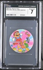 1985 Amada Super Mario Maru Menko Hammer Bros NES Famicom Japanese CGC 7 Pop 1