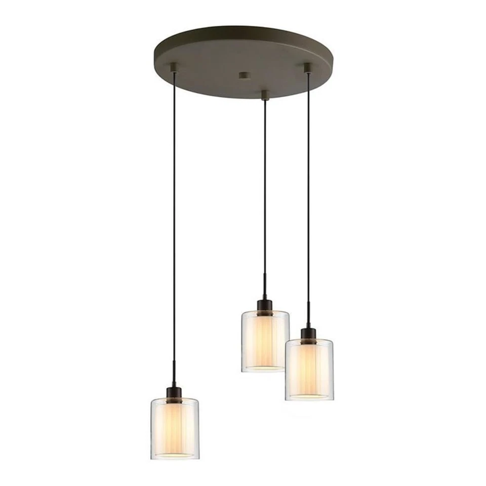 Woodbridge Lighting Alaina 3-световой мини-подвесной светильник из стекла бронза/опал - Изображение 1 из 1