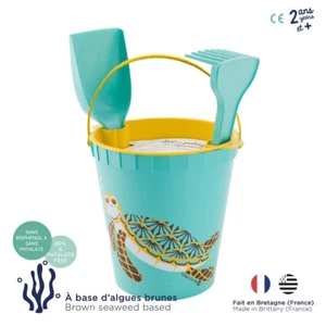 PATE HAHN Spielzeug Set SCHILDKRÖTE Strand Algoblend Eimer Sieb Rateau Schaufel Basis Alge - Bild 1 von 1