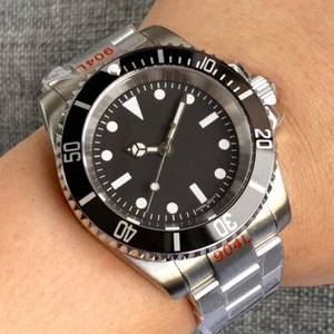 40mm Retro Black No Date Sapphire Glass Watch 20ATM Automatic NH35/PT5000/8215 - Picture 1 of 10