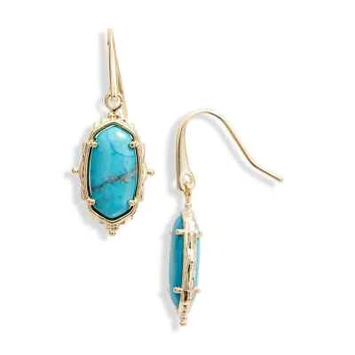 Pendientes colgantes Kendra Scott barrocos Lee oro verde azulado Howlita Foto 1 de 2