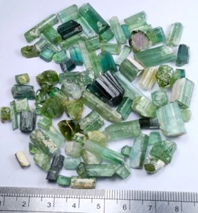 Multi color tourmaline crystals with good color and clarity-Paprok Afghanistan. - Picture 1 of 12