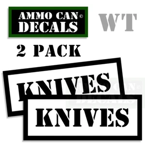 Ammo Can Decals KNIVES Ammo Can Labels - Knife Ammo Can Stickers 3" 2 pack WT - Picture 1 of 3