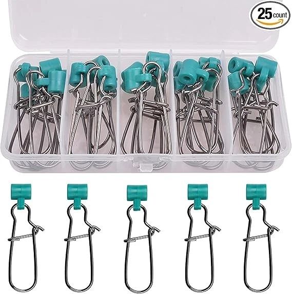 Sinker Slides Duo Lock Snaps 25pcs/Box High-Strength Fishing Line Sinker Slider - Image 1 of 4