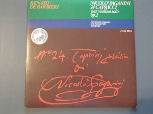 RENATO DE BARBIERI"NICOLO PAGANINI 24 CAPRICCI per violino solo Op.1" NM/NM RARO - Picture 1 of 7