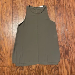 Lush Womens Tank Top Size XS Green Business Classic Split Hem Flowey Casual Boho - Picture 1 of 16