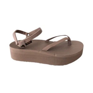 Teva Women's Flatform Sandal Slim Caribou Brown Platform Sandals 1164630 - Picture 1 of 8