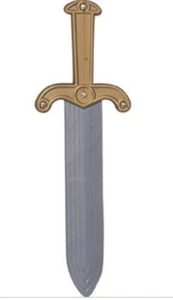 Plastic Roman Pirate Short Sword Prop Gold Medieval Dagger Costume Accessory - Picture 1 of 1