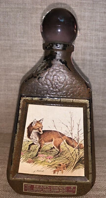 Vintage Red Fox 1978 Jim Beam Whiskey Decanter Empty Artistry By James Lockhart - Image 1 of 4