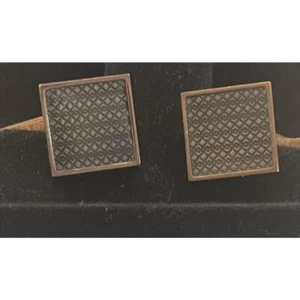Canali Cufflinks Vtg Geometric Textured Pattern Copper Rose Gold New Never Used - Picture 1 of 4