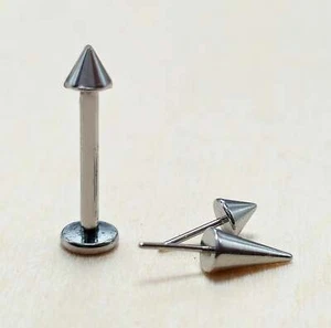 Fadenloses Spike Labret Push In Stecker Piercing 18g 16g Lippenpiercing Schmuck - Bild 1 von 7