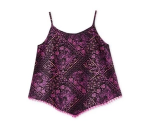 Epic Threads Girls Bandana Print Pom-Pom Tank Top Black Pink Size 6 NWT - Picture 1 of 2