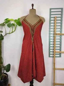 Maxi abito estivo magico seta riciclata boho 10 pezzi copricostume da spiaggia vestito hippie - Foto 1 di 4