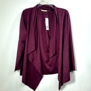 Soft Surrounding Shape Drape FX Suede jacket purple wine size PM.NWT - Picture 1 of 8